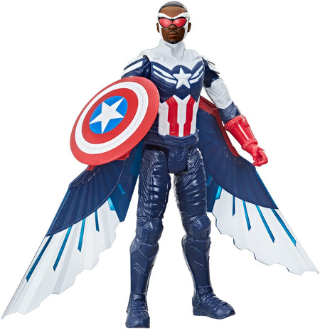 Avengers Marvel Studios Titan Hero Series Captain America Action Figure, 12-Inch Toy, Includes Wings, for Kids Ages 4 and Up