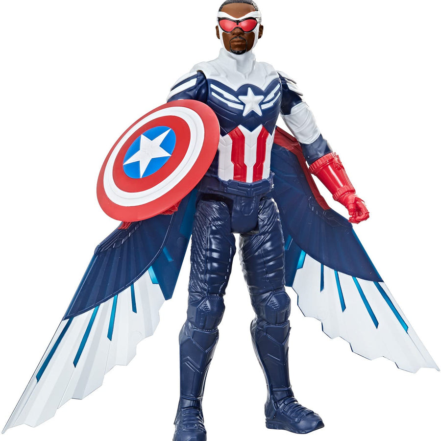 Avengers Marvel Studios Titan Hero Series Captain America Action Figure, 12-Inch Toy, Includes Wings, for Kids Ages 4 and Up