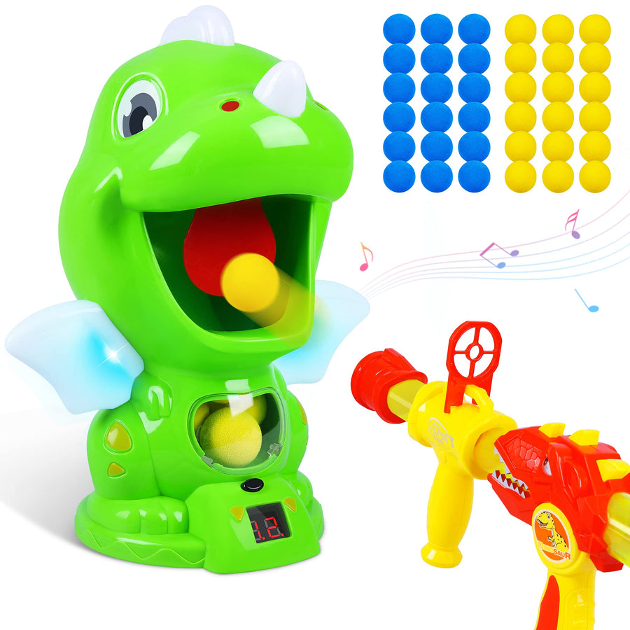 Dinosaur Toys Shooting Target Toy Gun for Kids-Air Pump Shooting Game with 36 Foam Balls,Electronic Target Practice Party Toys with Score Record,Sound and LED,Gifts for 5 6 7 8 9 Years Old Boys Girls