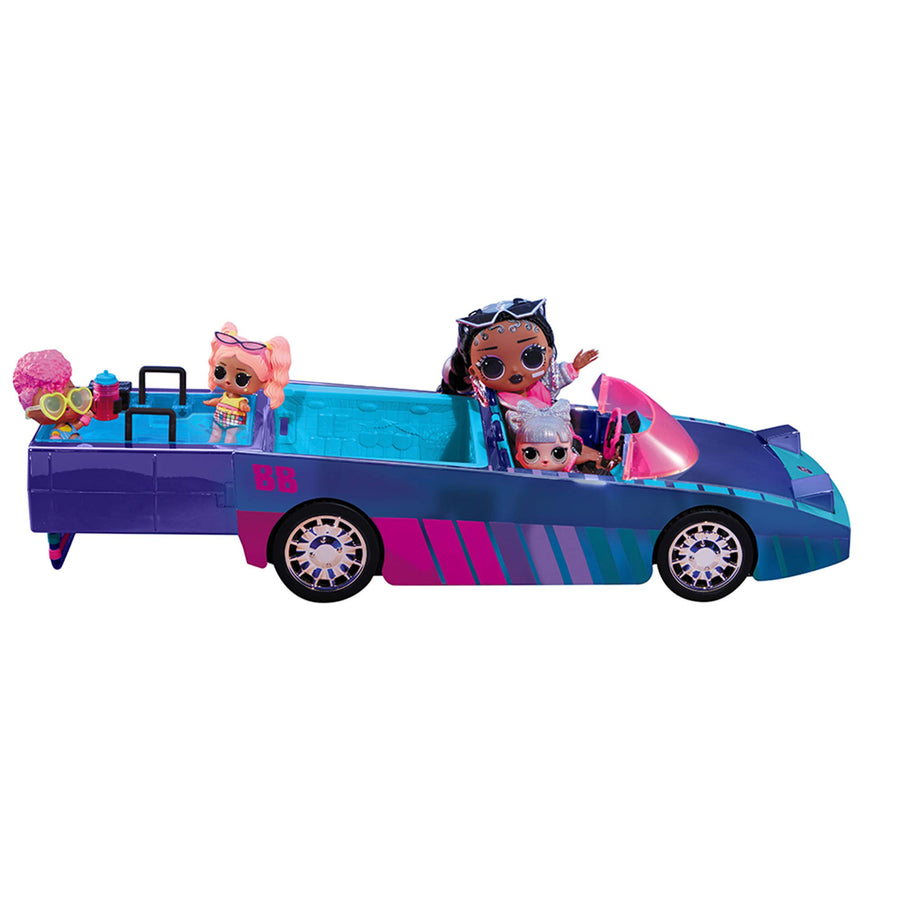 LOL Surprise Dance Machine Car with Exclusive Doll, Surprise Pool and Dance Floor, Multicolor and Magic Blacklight, for Kids