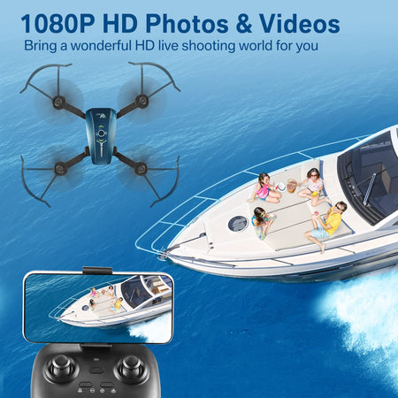 Drones with Camera for Adults/Kids/Beginners 1080P HD APP/Voice Control Camera Drone Easy to Control One-key Returning Altitude Hold 3D Flip 3 Speeds Toy Drone for Kids Gift Ideas for Boys Girls