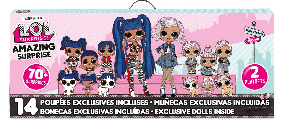 L.O.L. Surprise! Amazing Surprise with 14 Dolls, 70+ Surprises & 2 Playset, Multicolor