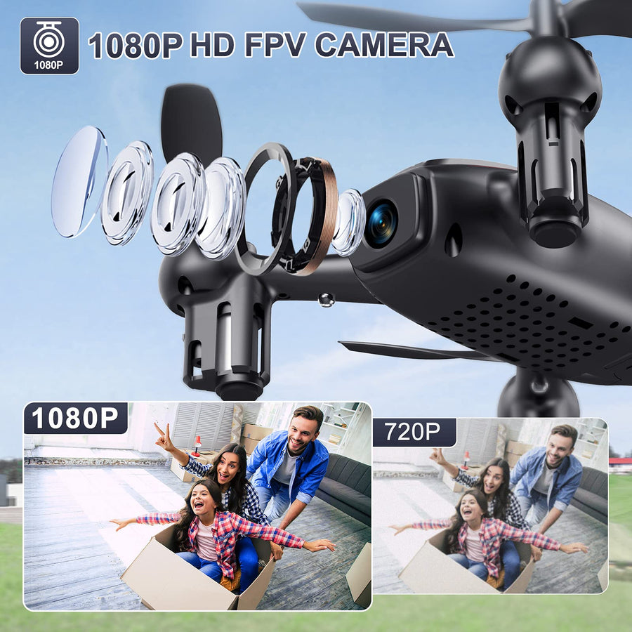 SANROCK H863 FPV Drones with 1080P HD Camera for Adults Kids Beginners, Throw to Go, Circle Fly, Waypoint Fly, Gesture Control, Voice Control, Gravity Sensor, 3D Flips, One Key Take Off/ Landing, Headless Mode, Altitude Hold, 2 Batteries, Gifts for Boys G