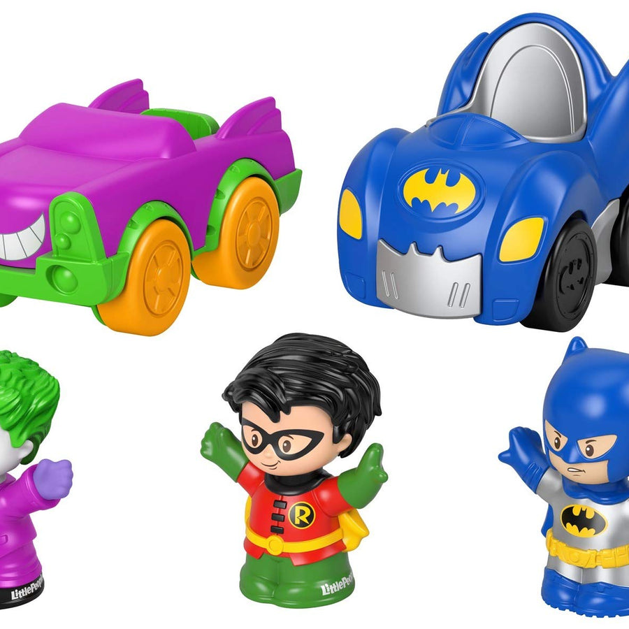 Fisher-Price Little People DC Super Friends Crime Fighting Gift Set, Batman Toy Vehicle and Figure Gift Set for Toddlers and Preschool Kids Ages 1 to 5 Years