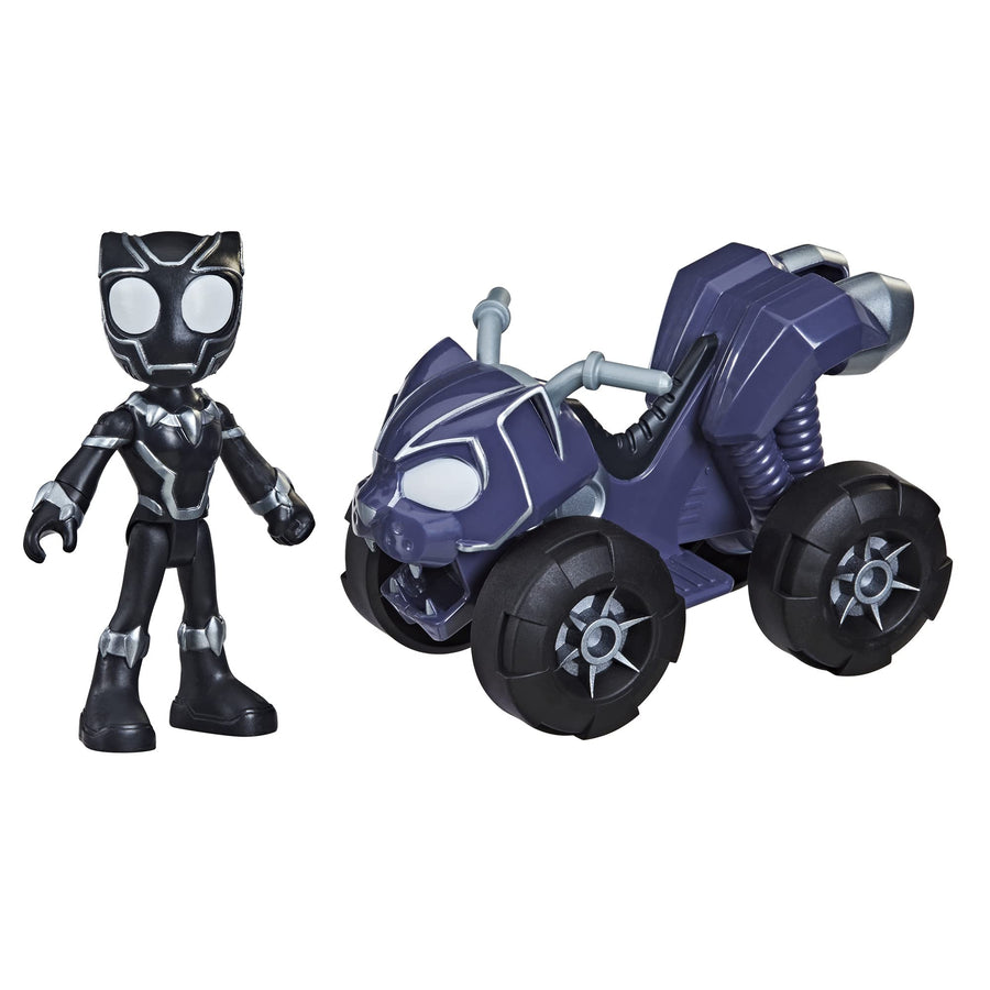 Marvel Spidey and His Amazing Friends Black Panther Action Figure and Panther Patroller Vehicle, for Kids Ages 3 and Up