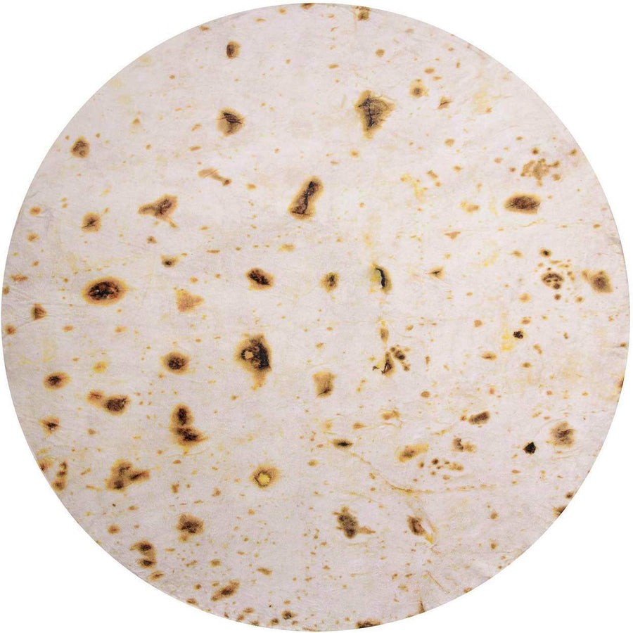 mermaker Burritos Tortilla Blanket 2.0 Double Sided 71 inches for Adult and Kids, Giant Funny Realistic Food Throw Blankets, 285 GSM Novelty Soft Flannel Taco Blanket (Yellow Blanket-Double Sided)