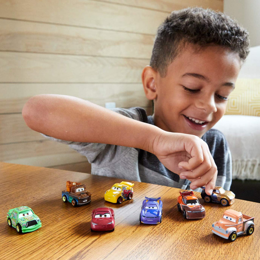 Disney and Pixar Cars Mini Racers Derby Racers Series 10-Pack, Small Metal Movie Vehicles for Competition and Story Play, Wide Character Variety, Authentic Details