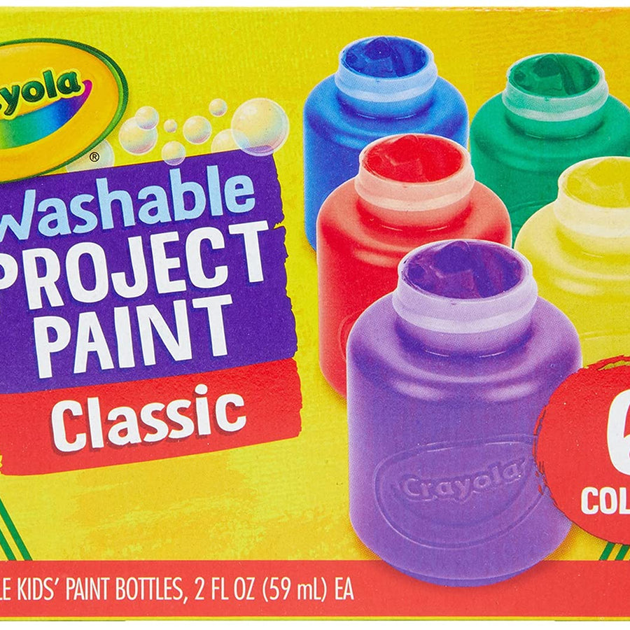 Crayola Washable Kids Paint, 6 Count, Kids At Home Activities, Painting Supplies, Gift, Assorted