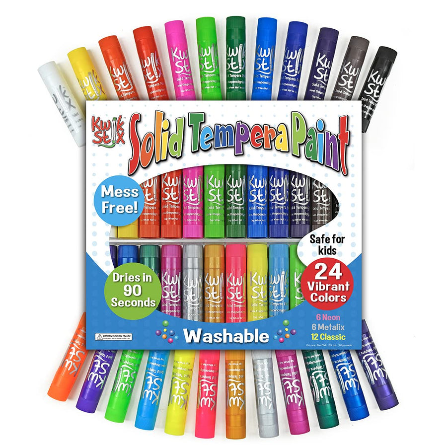 The Pencil Grip Kwik Stix Tempera Paint, Classic, Assorted 24 per Set