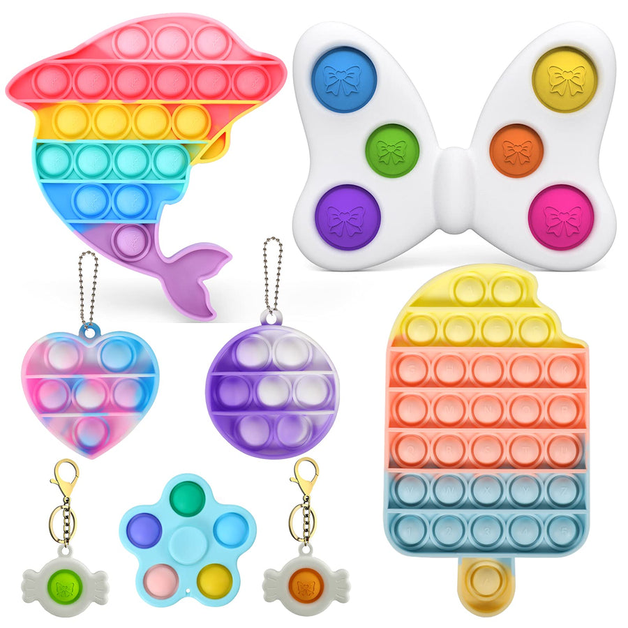 AYGXU Fidget Toys , Fidget Popit Pack,Pop Bubble Sensory Fidget Toy, Simple dimple Toy ,Squeeze Sensory Toy, Silicone Stress Reliever Toy, Autism Special Needs Stress Reliever.