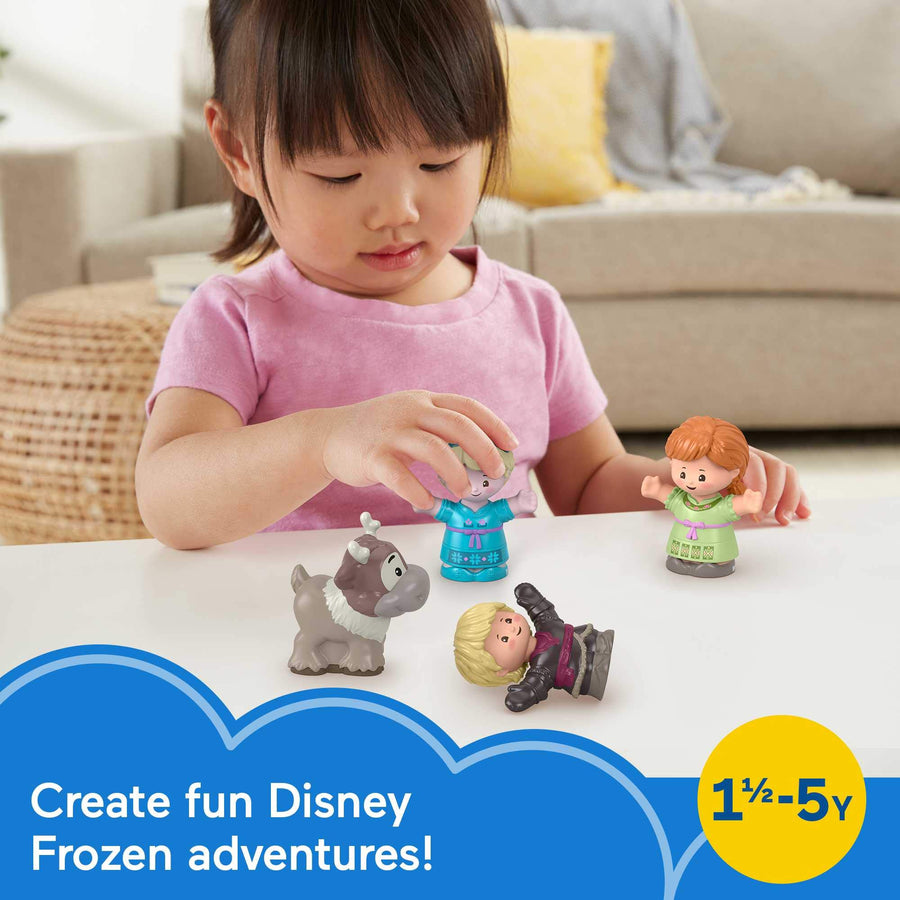 Fisher-Price Little People – Disney Frozen Young Anna and Elsa & Friends, Set of 4 Character Figures for Toddlers and Preschool Kids