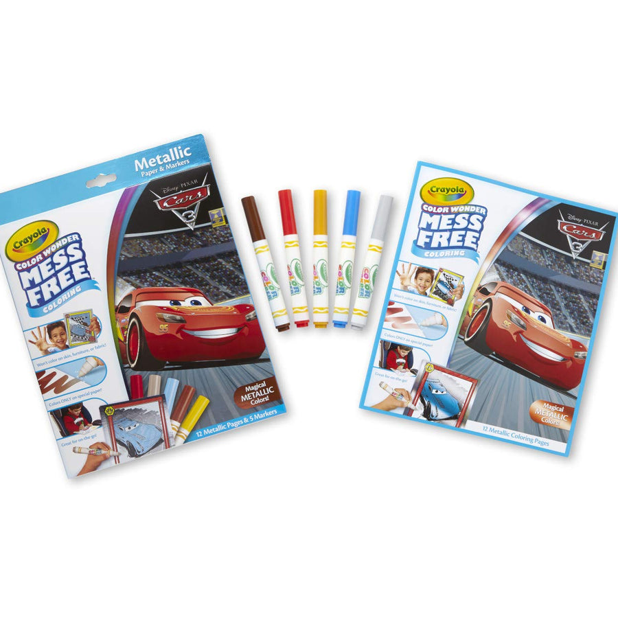 Crayola Cars 3 Color Wonder Set, Mess Free Coloring, Metallic Coloring Pages & Markers