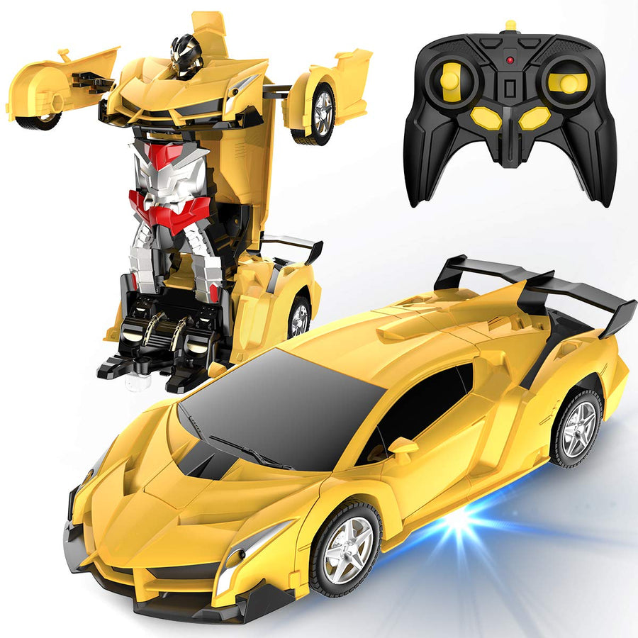 Desuccus Remote Control Car, Transform Robot RC Cars for Kids Toys, 2.4Ghz 1:18 Scale Racing Car with One-Button Deformation, 360°Drifting, Transforming Robot Car Toy for Boys Girls