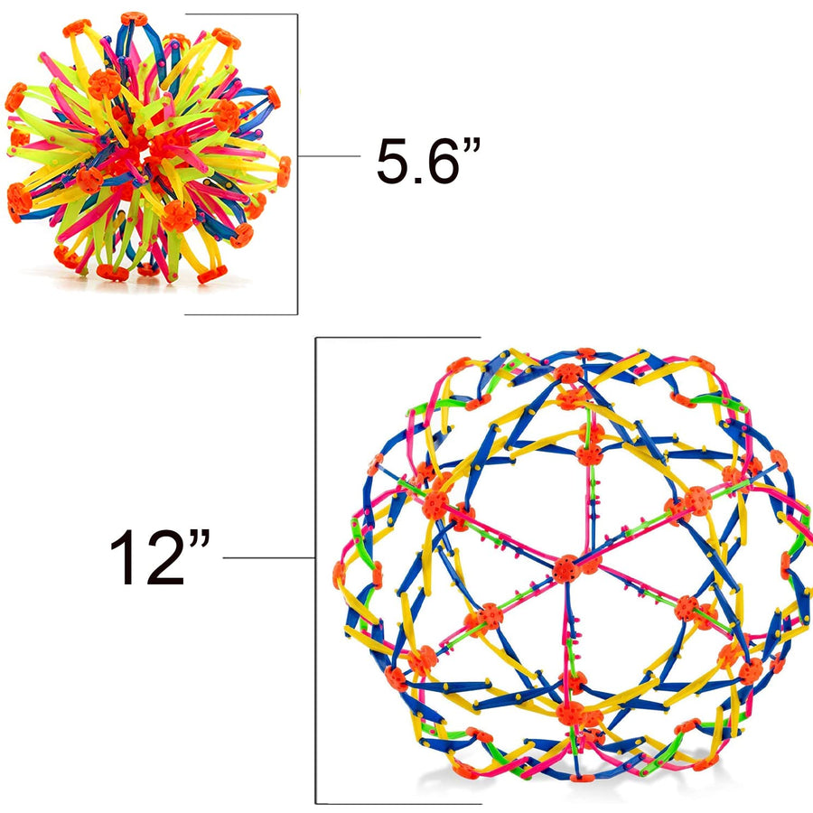 4E's Novelty Expandable Breathing Ball Toy Sphere for Kids Stress Reliever Fidget Toys Colors May Vary for Yoga Anxiety Relaxation Expands from 5.6" to 12"