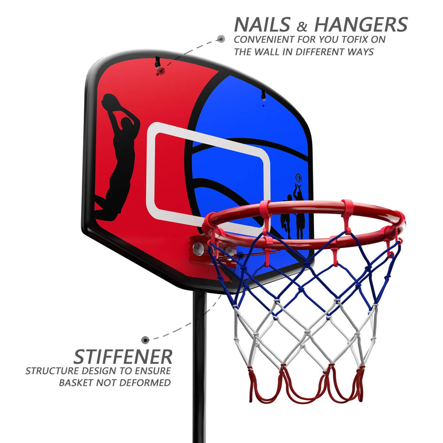 HAHAKEE Kids Basketball Hoop, Height-Adjustable 2.9 FT-6.1 FT, Indoor and Outdoor Basketball Set for Toddlers Age 3-8