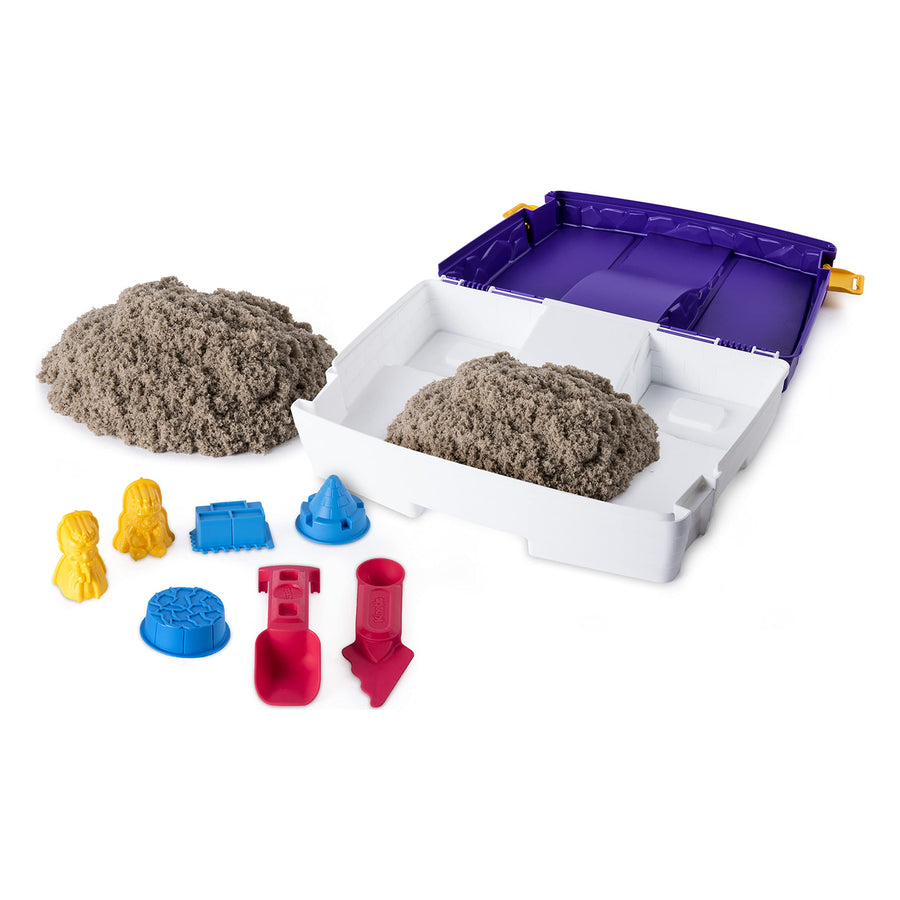 Kinetic Sand, Folding Sand Box with 2lbs of & Mold & Tools, Multicolor