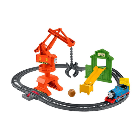 Thomas & Friends Cassia Crane & Cargo Set, motorized train and track set for preschoolers ages 3 years & older