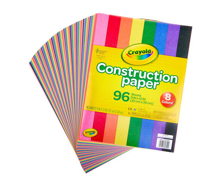 Crayola Construction Paper, School Supplies, 96 ct Assorted Colors, 9" x 12"