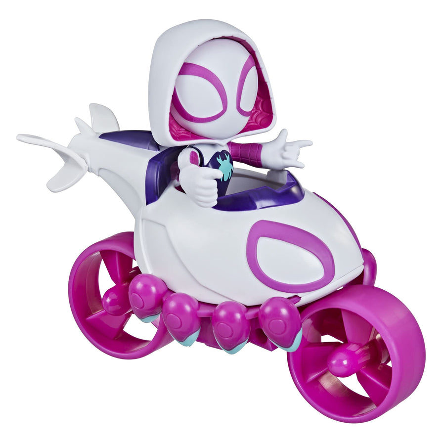 Marvel Spidey and His Amazing Friends Ghost-Spider Action Figure and Copter-Cycle Vehicle, for Kids Ages 3 and Up , Black