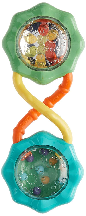 Bright Starts Rattle & Shake Barbell Toy, Ages 3 Months and Up Green