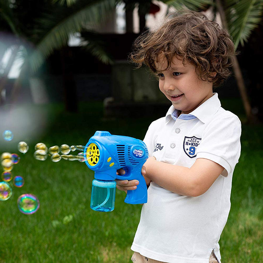 JOYIN 2 Bubble Guns with 2 Bottles Bubble Refill Solution (10 oz Total) for Kids, Bubble Blower for Bubble Blaster Party Favors, Summer Toy, Outdoors Activity, Easter, Birthday Gift