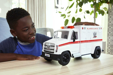 WWE Wrekkin' Slambulance Vehicle with Rolling Wheels & 8+ Wrekkin' Parts; Ages 6 Years Old & Up