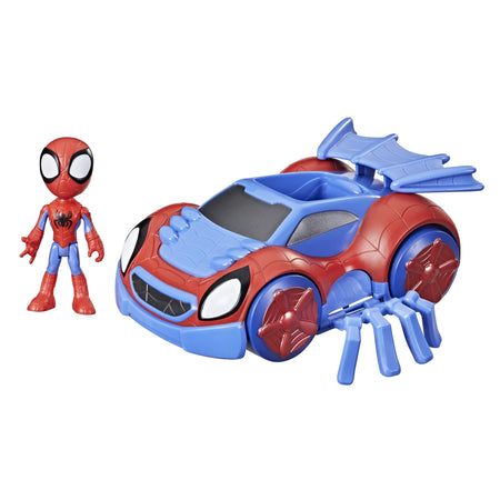 Marvel Spidey and His Amazing Friends Change 'N Go Web-Crawler and Spidey Action Figure, 2 in 1 Vehicle, 4-Inch Figure, for Kids Ages 3 and Up, Frustration Free Packaging