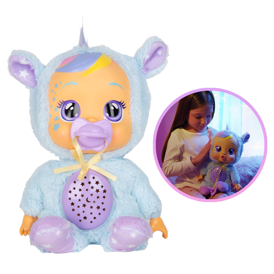 Cry Babies Goodnight Starry Sky Jenna - 12" Sleepytime Baby Doll | Plays 5 Lullabies and Night Light Starry Sky Projection