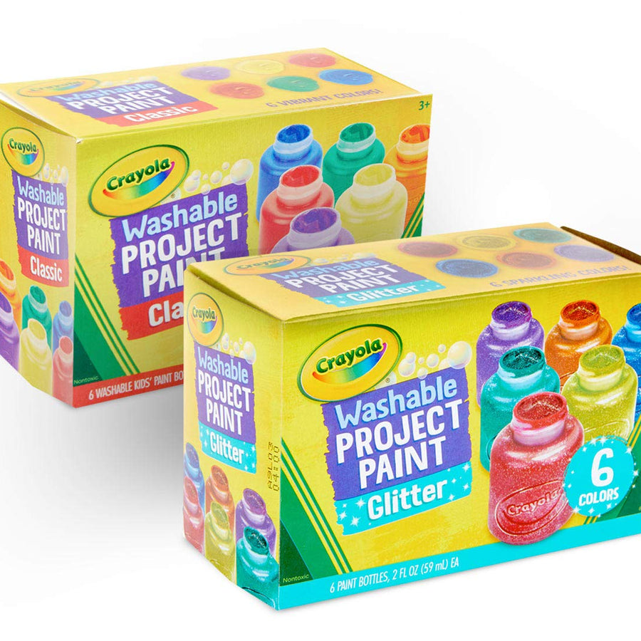 Crayola Washable Kids Paint, 12 Count, Amazon Exclusive, Gift, Assorted and Glitter
