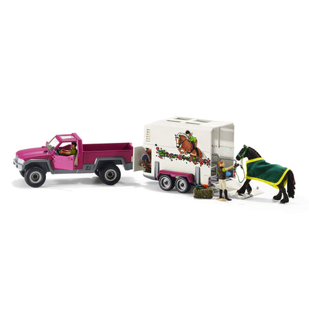 Schleich Horse Club, 15-Piece Playset, Horse Toys for Girls and Boys 5-12 years old Pick Up with Horse Box