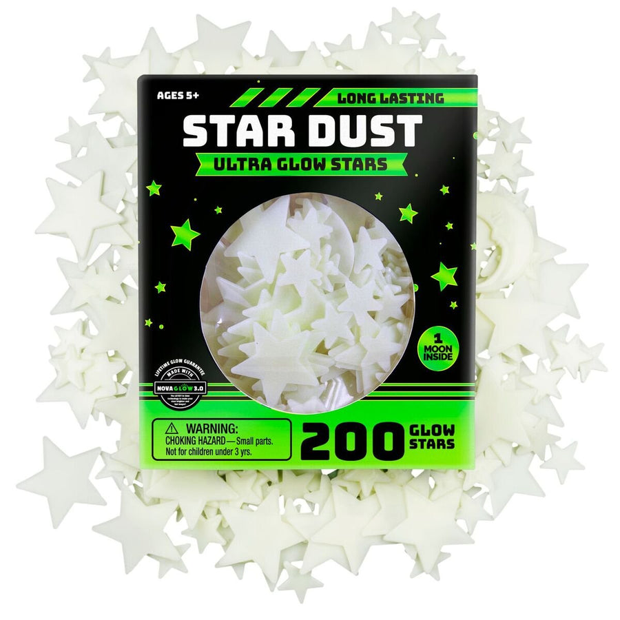 Ultra Brighter Glow in the Dark Stars; Special Deal 200 Count w/ Bonus Moon, Amazing for Children and Toddler Decorations Wall Stickers for Boys! FREE Constellation Guide