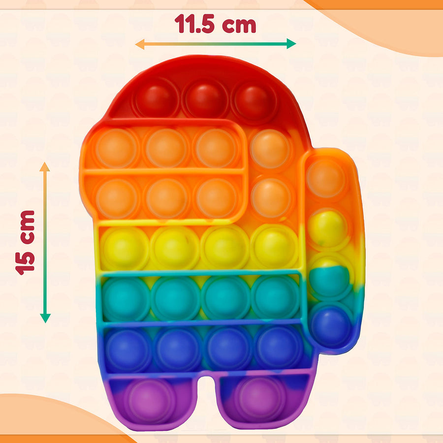 bakshee Pack of 2 Push Pop Bubble Fidget Sensory Toy for Stress, Anxiety - Poppet Fidget Toy to Improve Focus - Gift for Autism Special Needs, Kids, Girls, Boys ( Rainbow - Unicorn and Among Us )