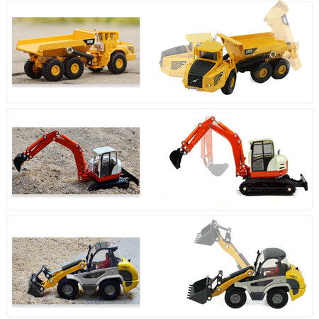 iPlay, iLearn Heavy Duty Construction Site Play Set, Metal Dump Truck, Excavator, Digger, Tractor, Diecast Model Vehicles, Outdoor Sandbox Car Toys, Birthday Gift 3 4 5 Year Old Toddler Boy Kid Child