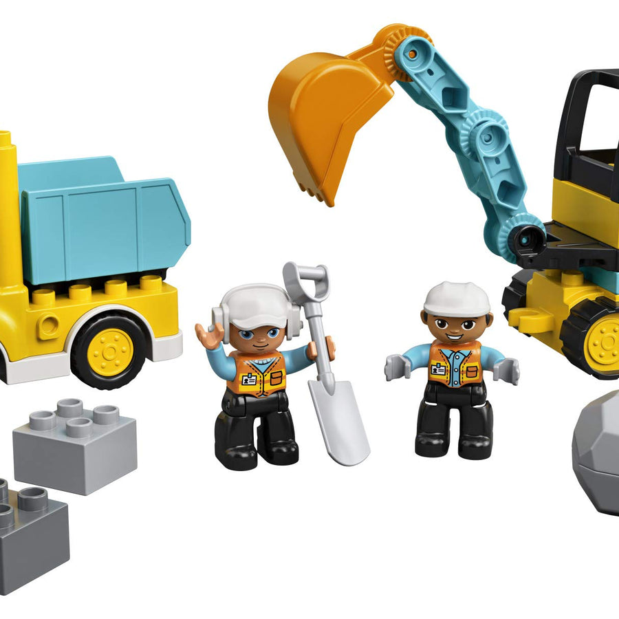 LEGO DUPLO Construction Truck & Tracked Excavator 10931 Building Site Toy for Kids Aged 2 and Up; Digger Toy and Tipper Truck Building Set for Toddlers, New 2020 (20 Pieces)