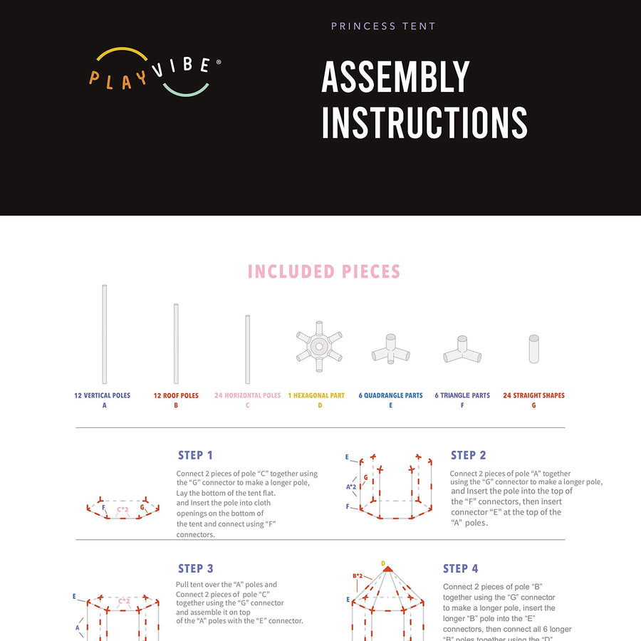 Princess Tent for Kids - Includes Ultra Soft Rug & LED Star Lights | Princess Castle Little Girls Play Tent | ASTM Certified | 55 X 53 Inch | Kid Playhouse Toys | for 3/4/5/6/7/8/9 Year Old