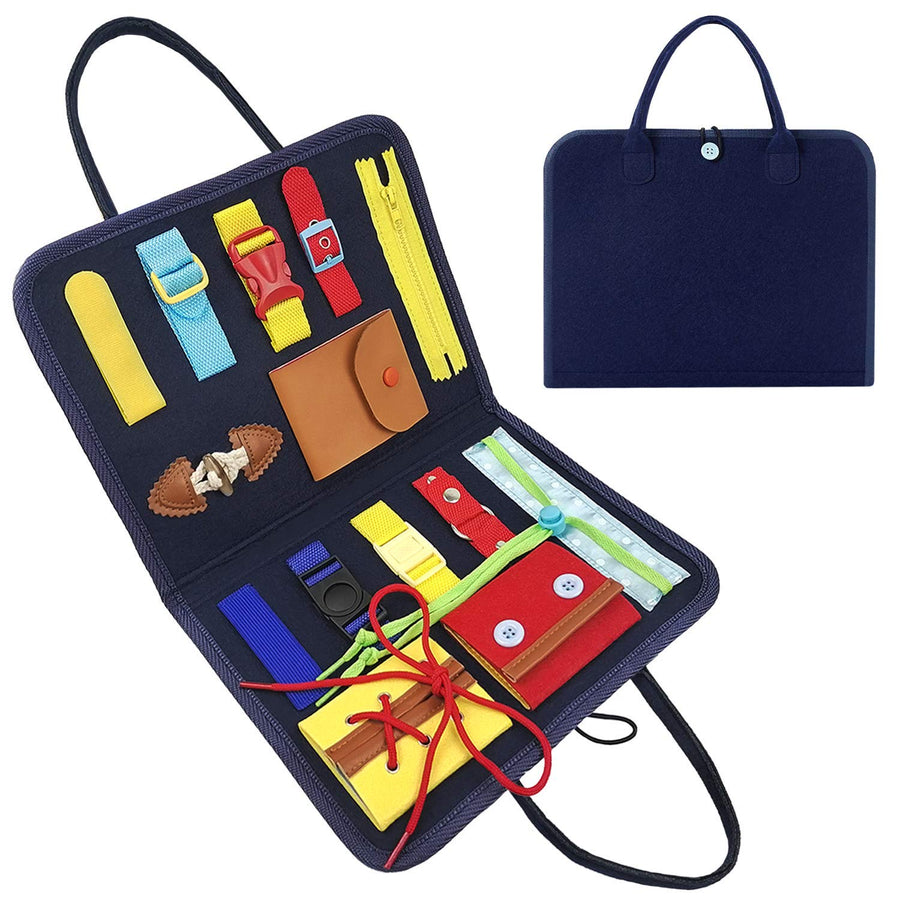 Busy Board Montessori Toys for Toddlers Sensory Toys Gifts for 1 2 3 4 Year Old Boys & Girls Preschool Toddler Activities Educational Travel Toy Learning Basic Dress Skills