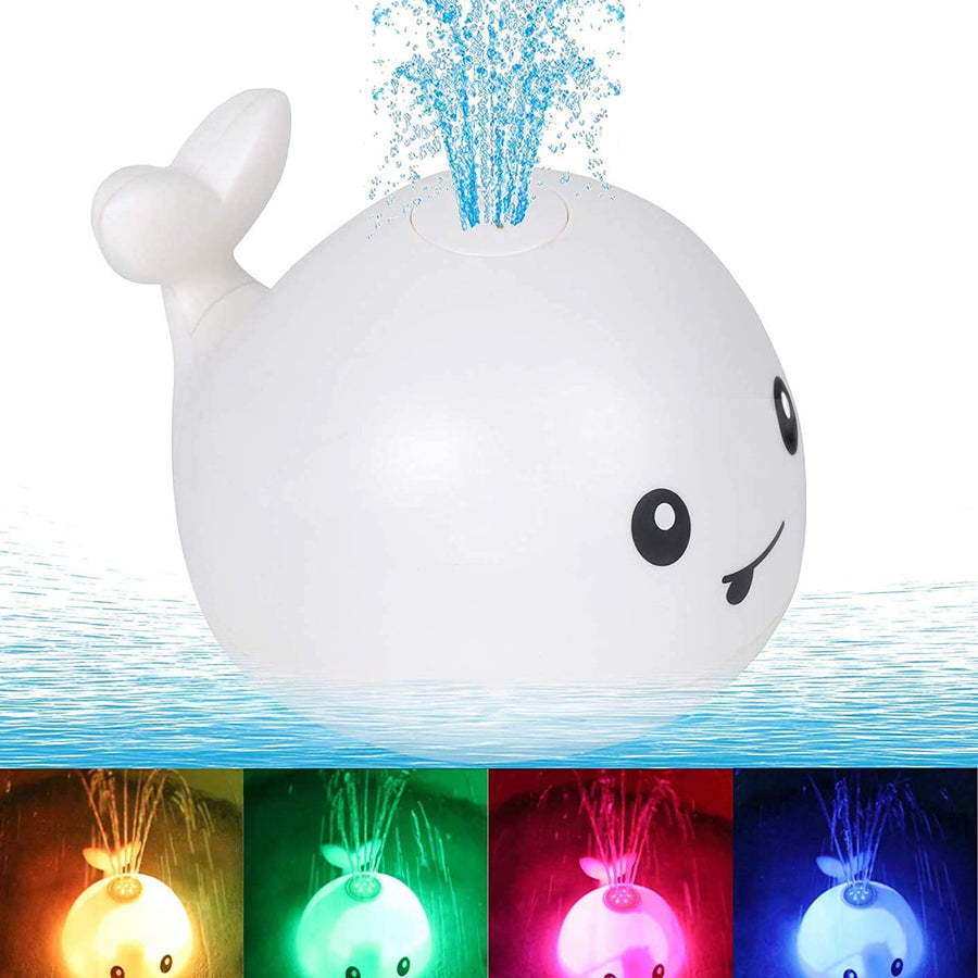 Leipal Baby Bath Toys for Kids Light Up Whale Bath Toys Sprinkler Bathtub Toys for Toddlers (White)