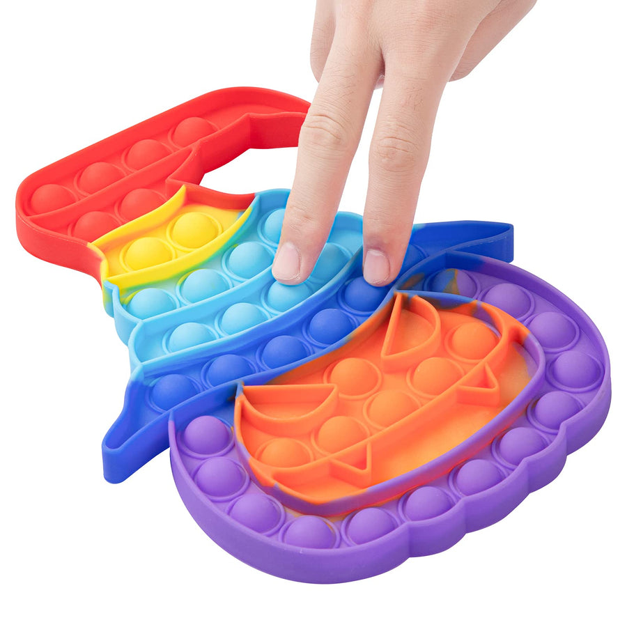 WQFXYZ Halloween Pop Toy 4 Pack Sensory Squeeze Bubbles Toy Silicone Fidget Toys Halloween Party Favors Gifts Stress Relief Fidget Toy for Kids Girls Boys Women Men Adults (Color-a)
