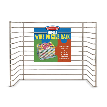 Melissa & Doug Puzzle Storage Rack - Wire Rack Holds 12 Puzzles
