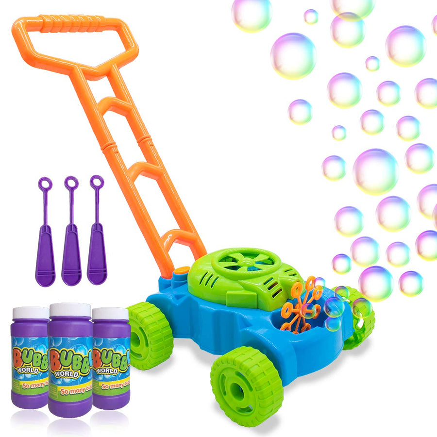 Lydaz Bubble Mower for Toddlers, Kids Bubble Blower Machine Lawn Games, Outdoor Push Toys, Halloween Christmas Birthday Toys Gifts for Preschool Baby Boys Girls