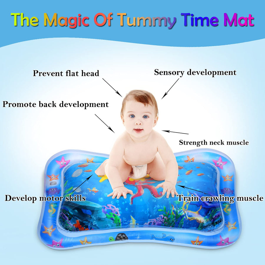 Niskite Tummy Time Water Play Mat: Baby Toys 3 6 9 12 Months| Infant Sensory Toys Inflatable Tummy Time Mat for Babies Crawling Development| Newborn Montessori Toys for Baby Boy Girl Gifts