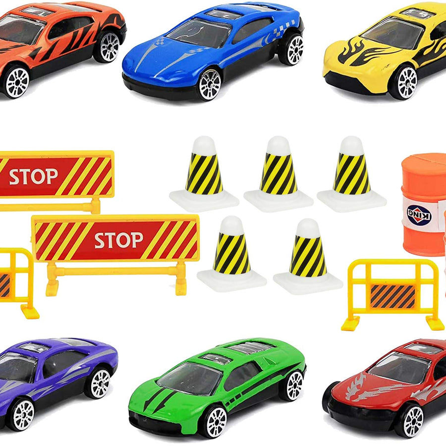 Click N' Play Transport Car Carrier Truck, Loaded with Cars, Road Signs & More. Holdup To 28 Cars. Jumbo 22" Long
