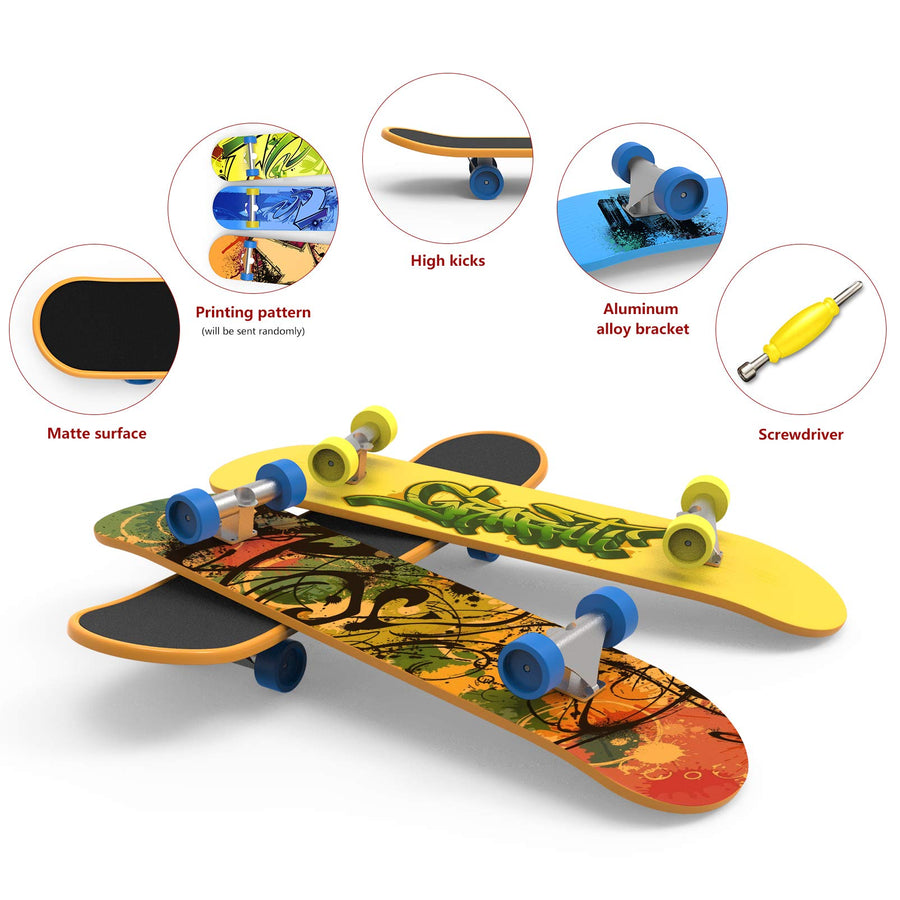 Mini Fingerboard Finger Skateboards Toy 12 PCS, TIME4DEALS Professional Fingerboards Finger Board Toy Set Creative Fingertips Movement Mini Skateboards Finger Sports Party Favors Kids Novelty Toy Gift