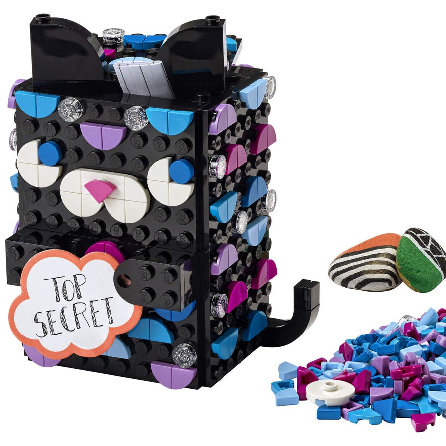 LEGO DOTS Secret Holder 41924 DIY Craft Decorations Kit; Creative Activity for Kids Who Want to Make a Cool Cat Set, New 2021 (451 Pieces)