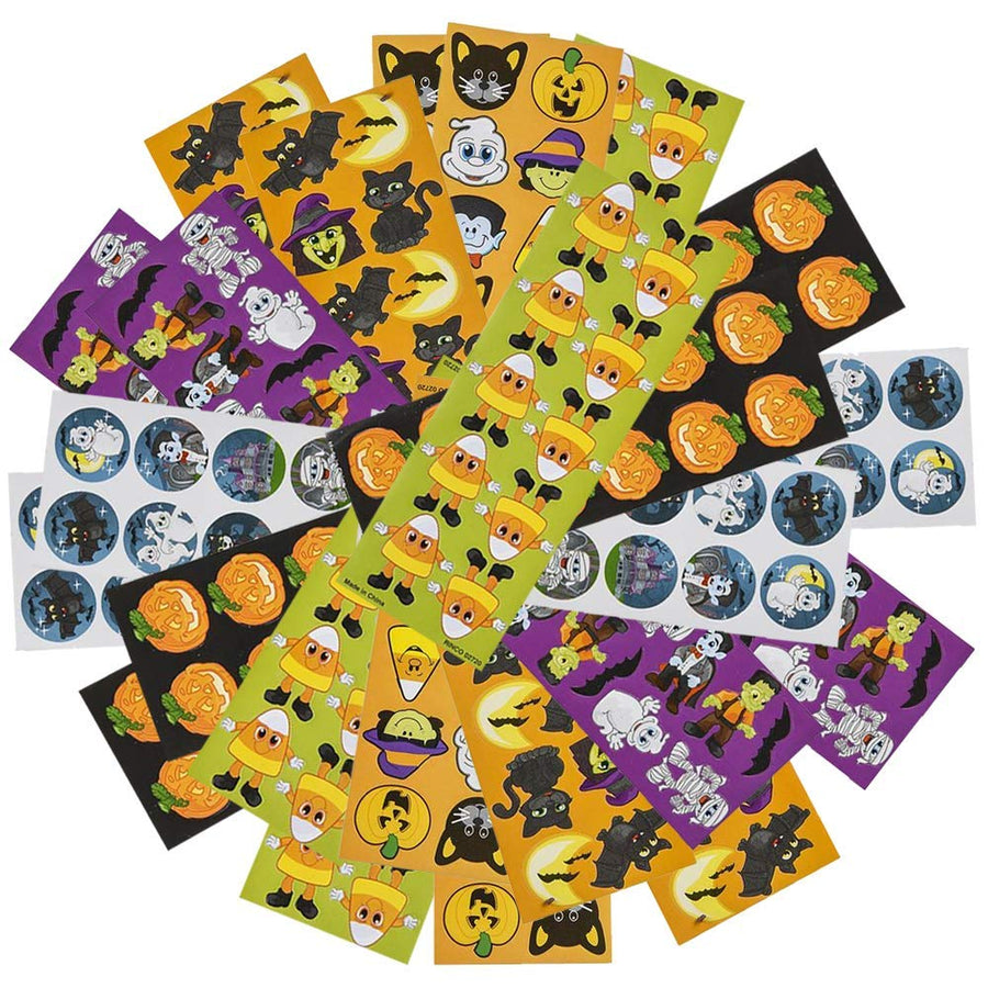 ArtCreativity Assorted Halloween Stickers for Kids, 100 Sheets with 1200 Stickers, Great for Halloween Party Favors, Treats, Décor, Classroom Crafts, Goodie Bags, Scrapbook for Boys and Girls