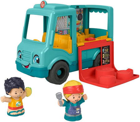 Fisher-Price Little People Serve It Up Food Truck, Push-Along Musical Toy Vehicle with Figures for Toddlers and Preschool Kids Ages 1-5 Years