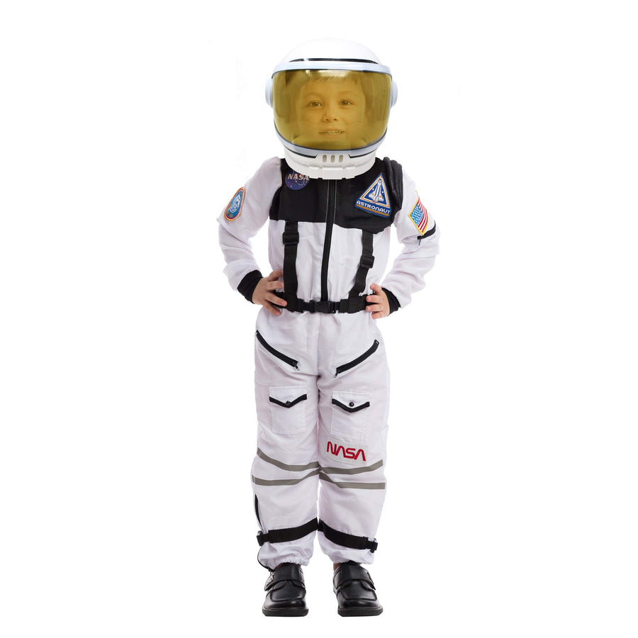 Astronaut NASA Pilot Costume with Movable Visor Helmet for Kids