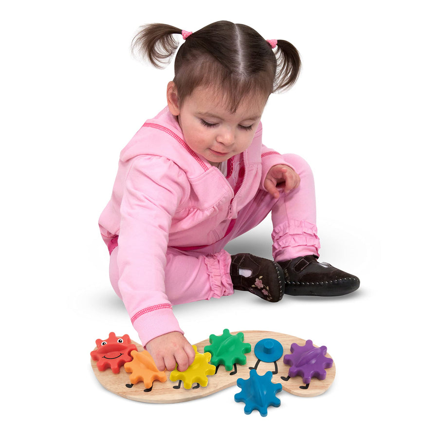 Melissa & Doug Rainbow Caterpillar Gear Toy With 6 Interchangeable Gears