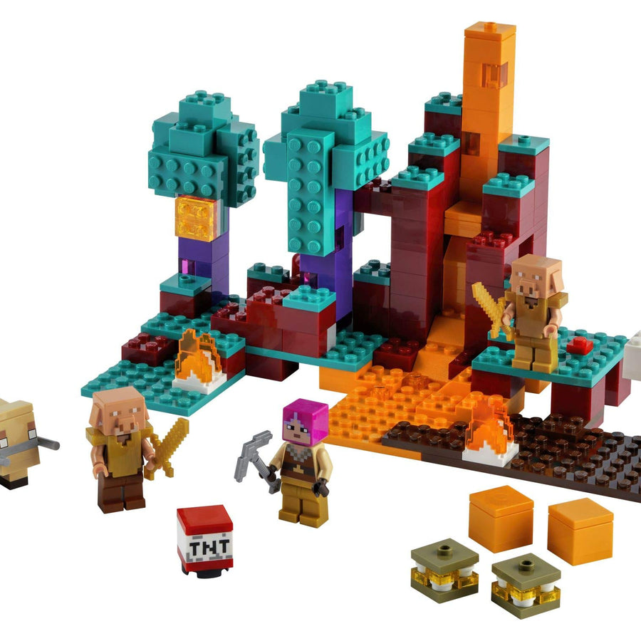LEGO Minecraft The Warped Forest 21168 Hands-on Minecraft Nether Creative Playset; Fun Warped Forest Building Toy Featuring Huntress, Piglin and Hoglin, New 2021 (287 Pieces)