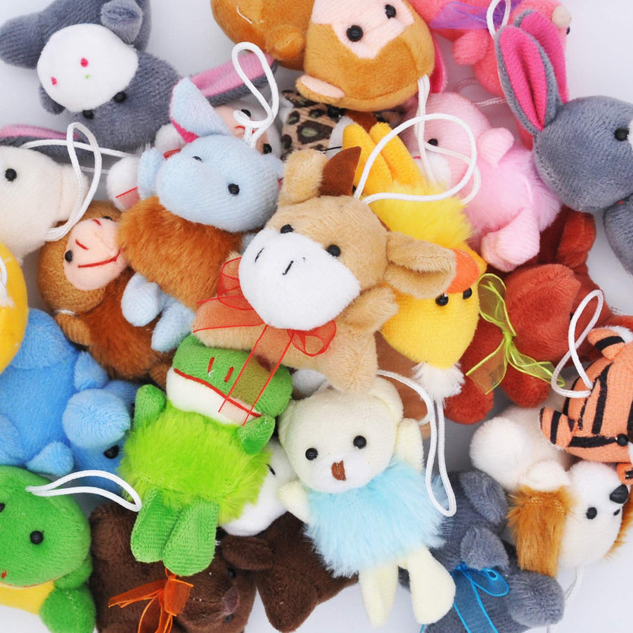 Joyin Toy 24 Pack Mini Animal Plush Toy Assortment (24 units 3" each) Kids Valentine Gift Easter Egg Filter Party Favors